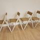 Set of 4 Vintage Wooden Folding Lounge Chairs: Beige Fabric, STOL Kamnik 1970