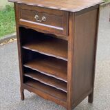 Bibus Louis XV bookcase in solid wood with dark oak finish