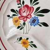 Lot de 6 assiettes vintage modèle Sarreguemines Chatenois vintage compartimentées à décor