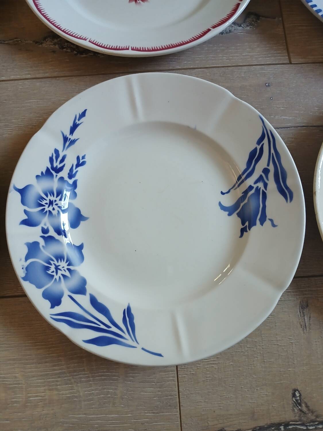 10 assiettes plates anciennes dépareillées