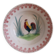 Antique deep dish with hand-painted rooster, Charolles earthenware