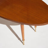 Table vintage, wood table, coffee table, coffee table, table oval, table feet compass, interior decorating, home décor, 60's