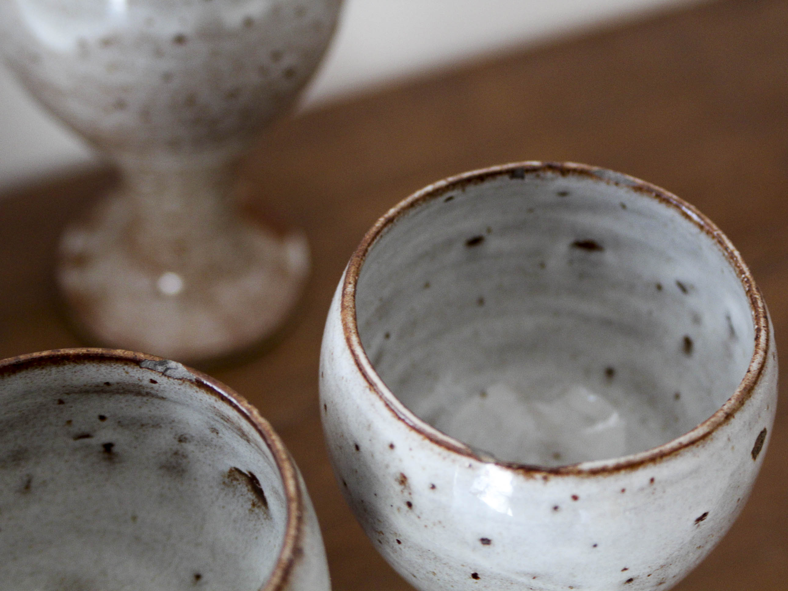 Set of 6 ceramic glasses Roger jacques Grès du Puisaye