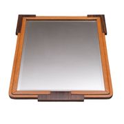 Dutch Art Deco Wall Mirror, Oak Frame, Amsterdamse School, 1920s