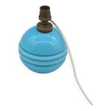 Pied de lampe boule opaline bleu, vintage