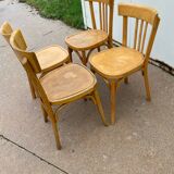 Curved varnished bistro chairs