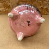 Antique Pink Ceramic Vase Glazed Black Decor Vintage