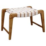 Jan Vaněk mid-century oak stool, Czechoslovakia, 1950s