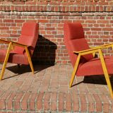 Pair of red armchairs Interier Praha