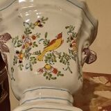 Pair of decorated earthenware vases, 18th century, France