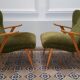 Paire de fauteuils WING Zig Zag cocktail vintage année 50 60