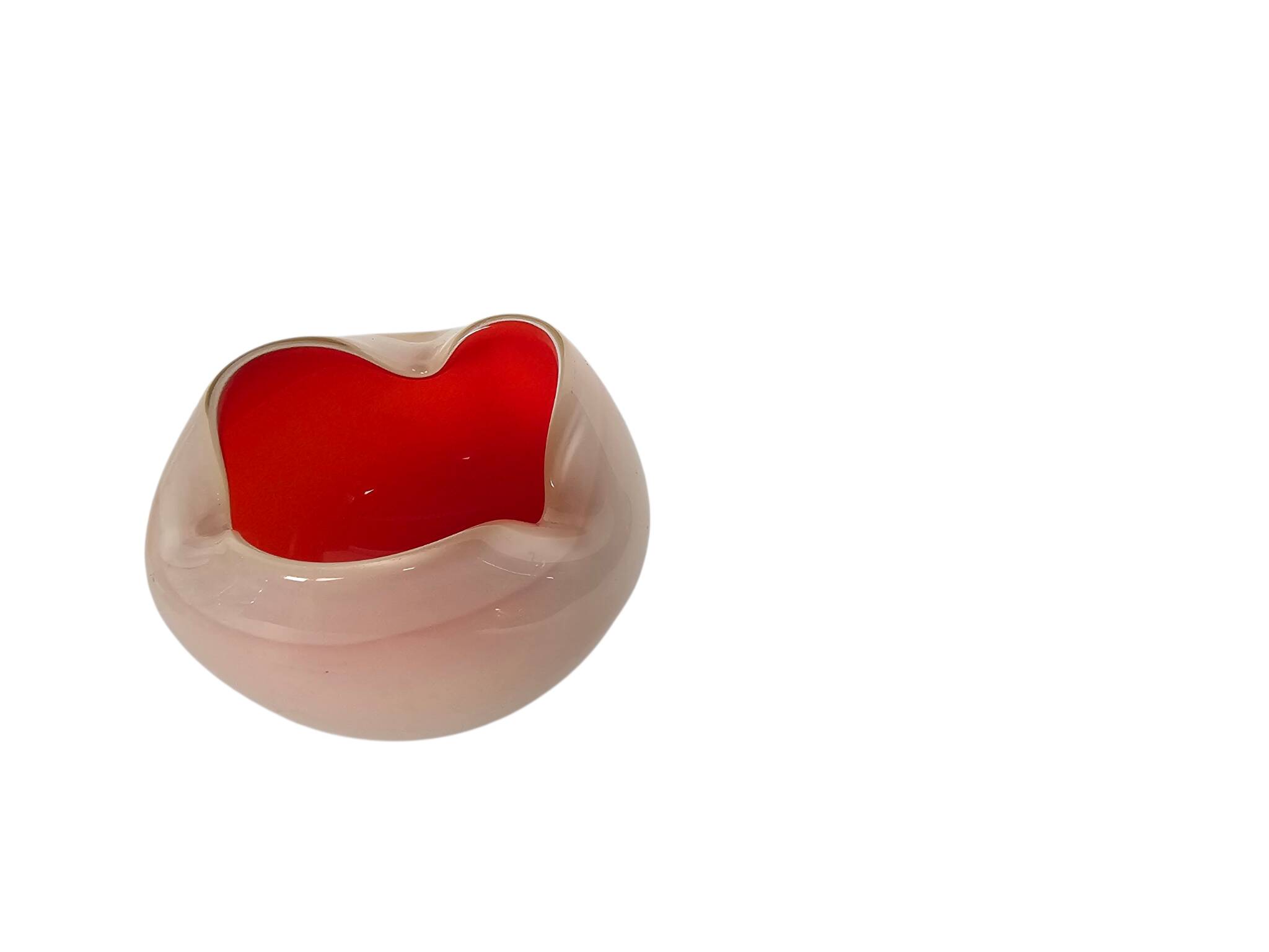 Murano - Alfredo Barbini - opaline glass - orange/white - Italy - 60's