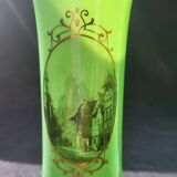 Paire de Vase en opaline verte XIX ème