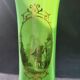 Pair of 19th century green opaline vases