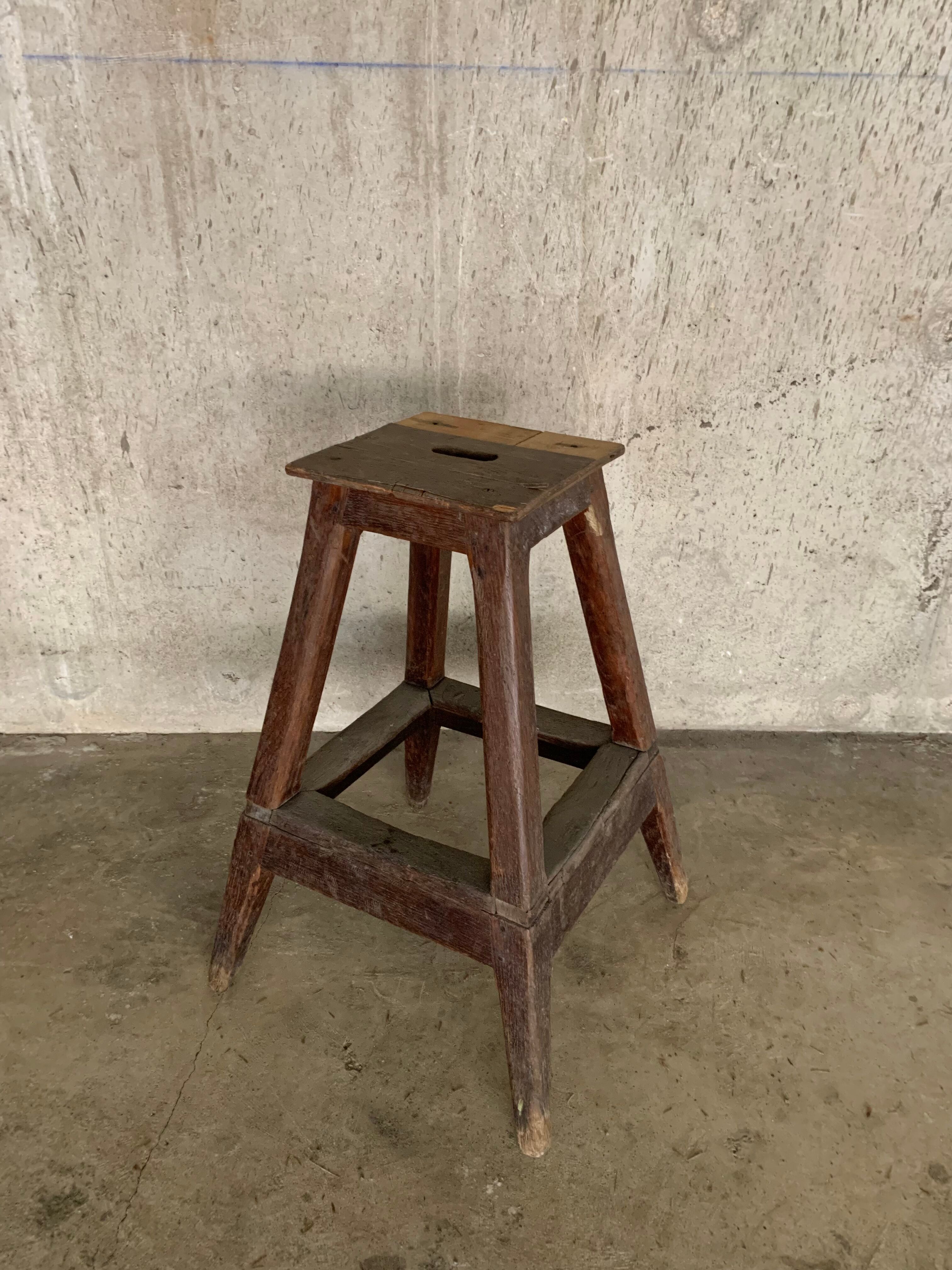 Raw wood stool