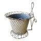 Cache-pot en fer et tôle perforée