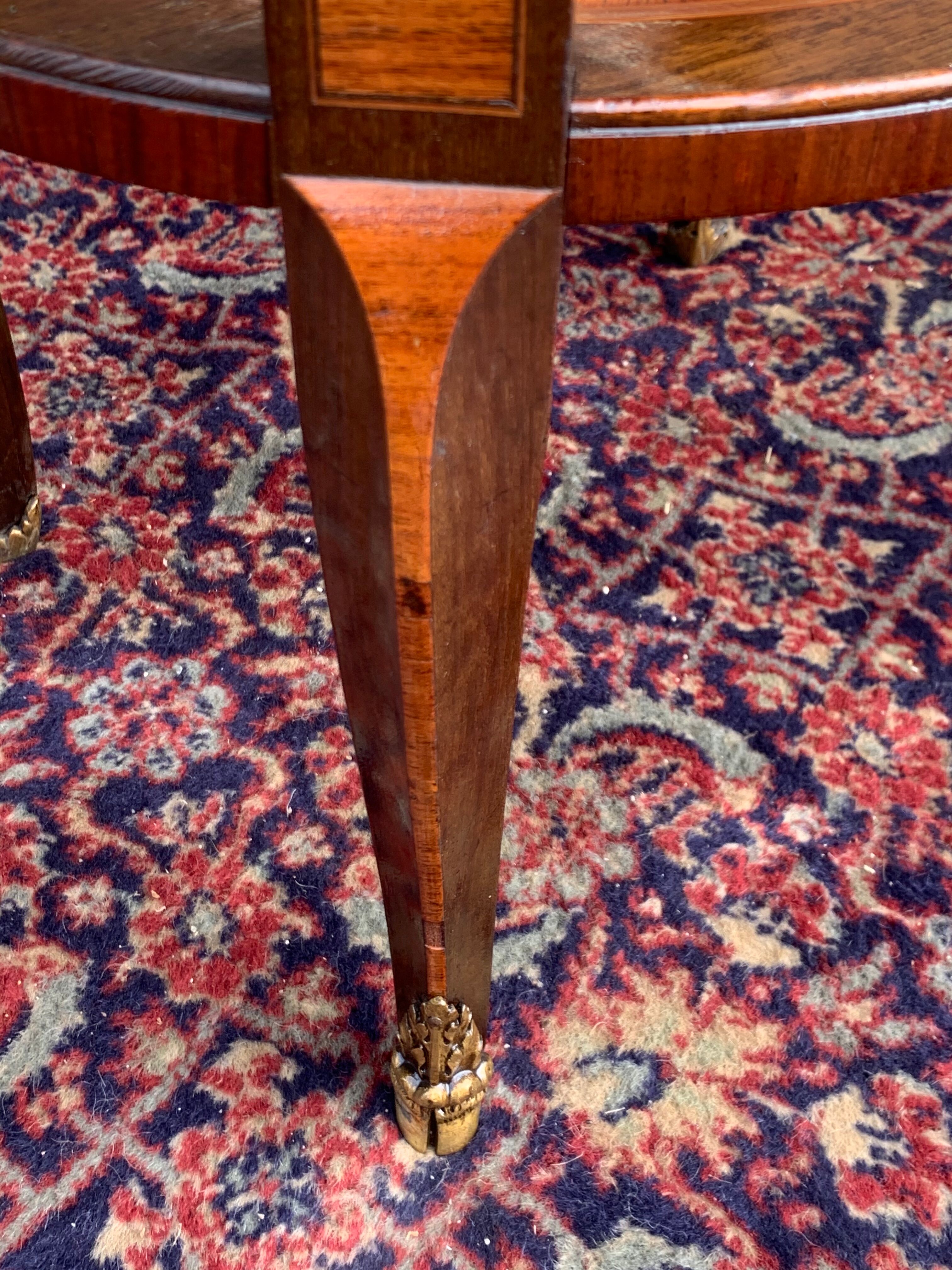 Salon Table In Marquetry Style Transition Period 19th