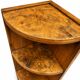 Art Deco corner shelf in French walnut, 1950.