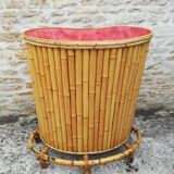Bamboo tiki bar and two stools