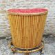 Bamboo tiki bar and two stools