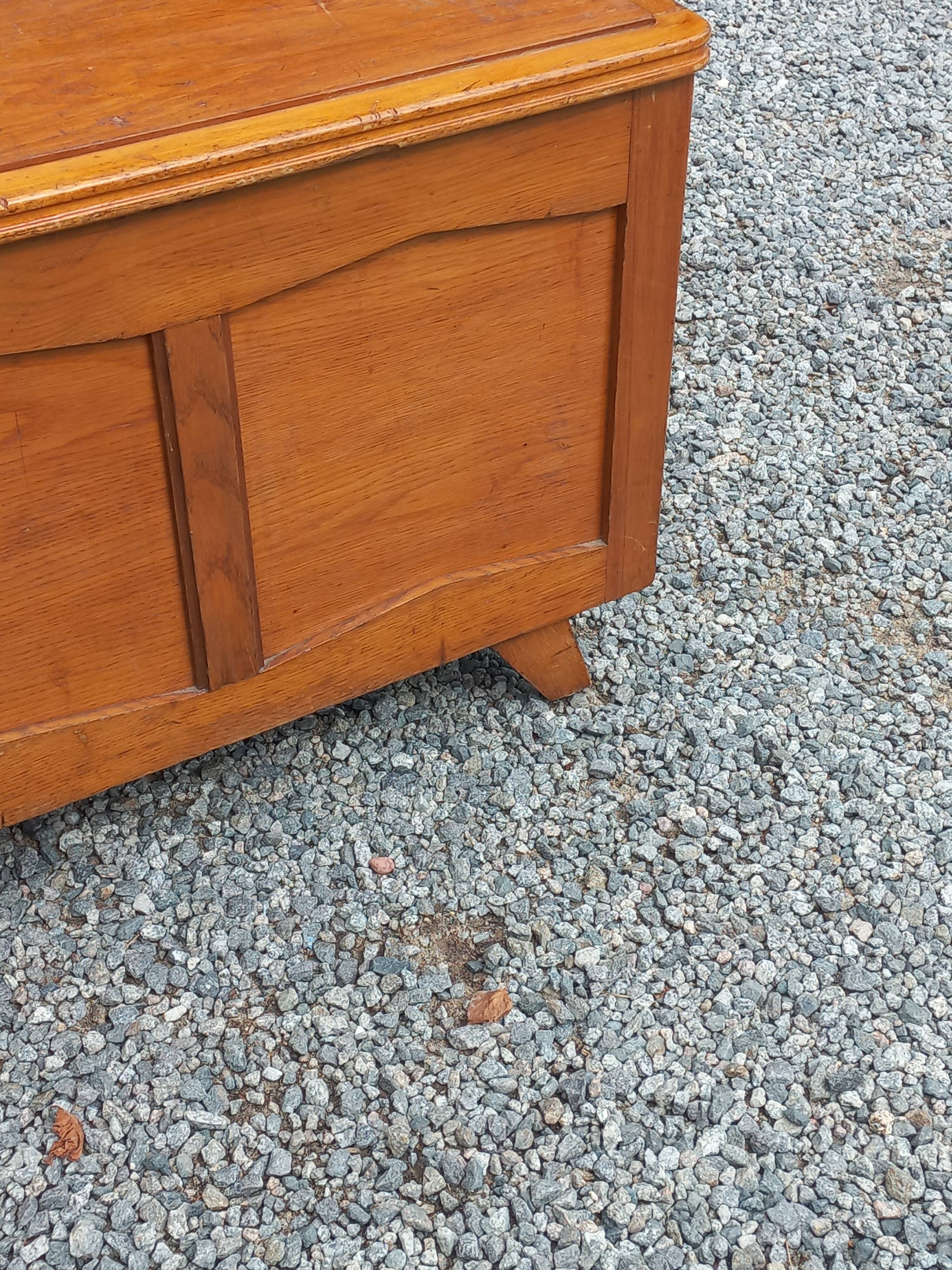 Vintage 1950s oak chest with compass feet
