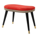 Scandinavian stool with red velvet and brass