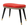 Scandinavian stool with red velvet and brass