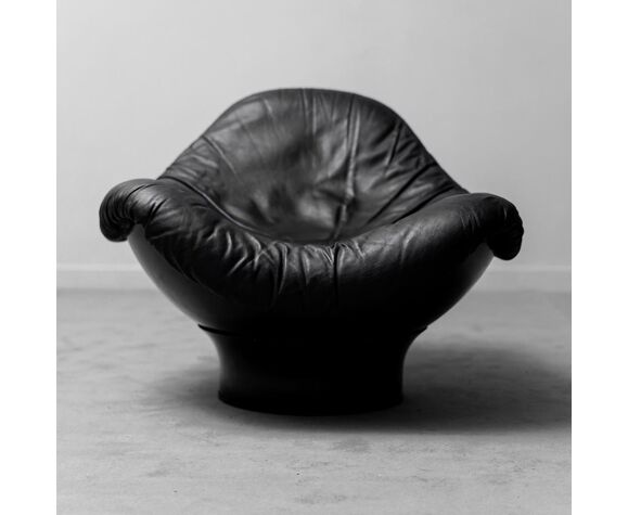 Leather armchair rodica mario brunu comfort 1968 vintage