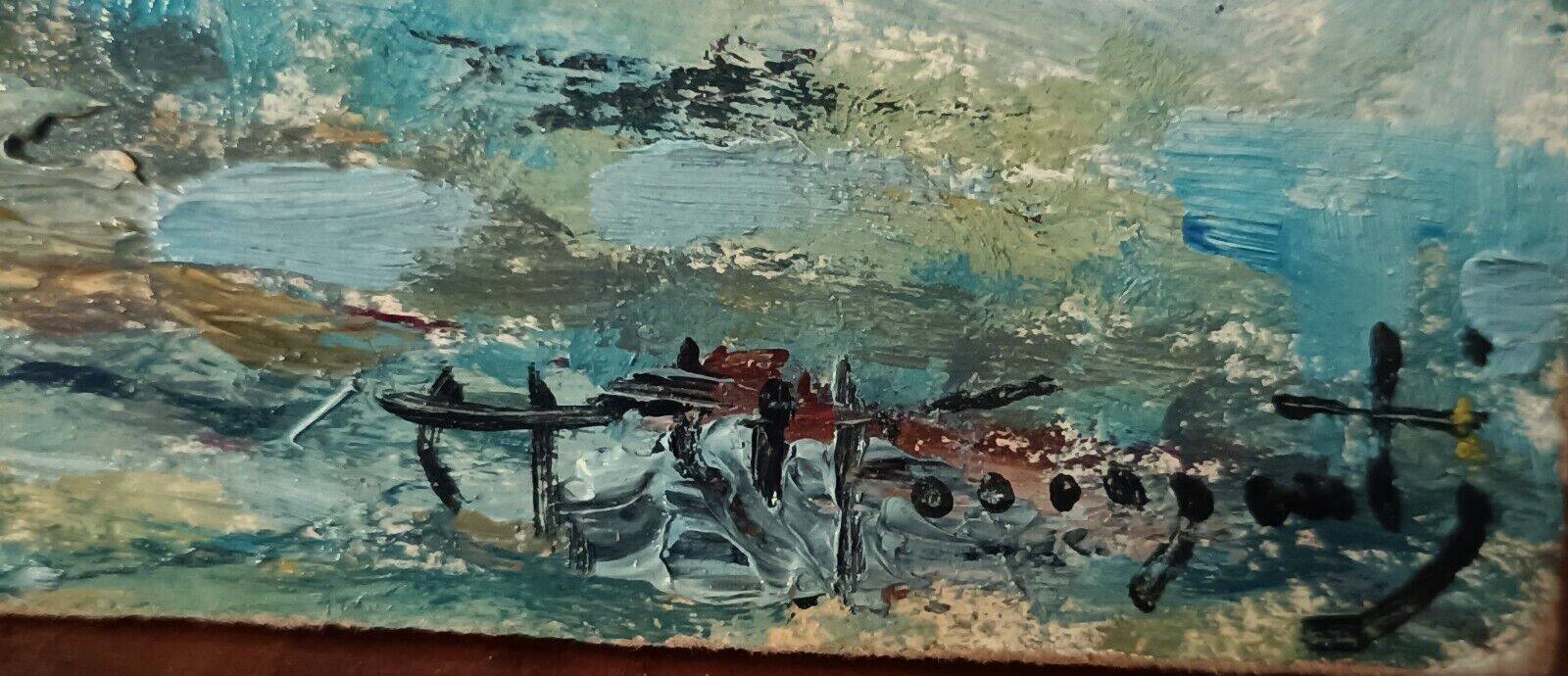 Impressionist oil painting on cardboard, France, early 1900s