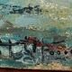 Impressionist oil painting on cardboard, France, early 1900s