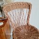 Rattan chair and metal base 50s