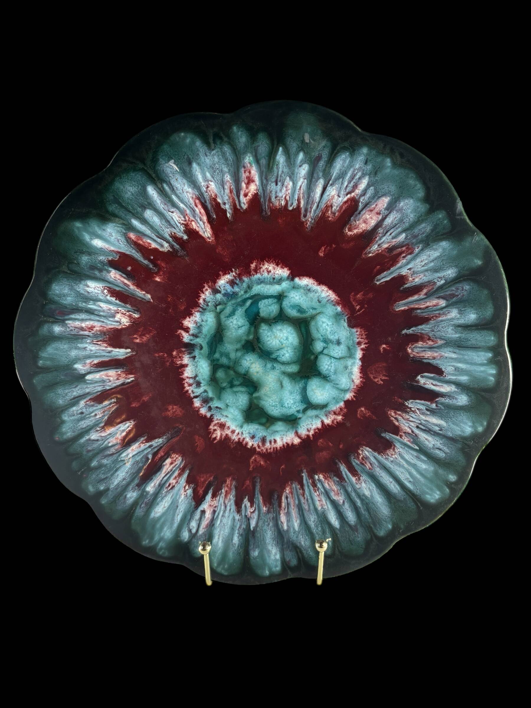 Longwy Tourmaline Platter, France, vintage 1960s, XL