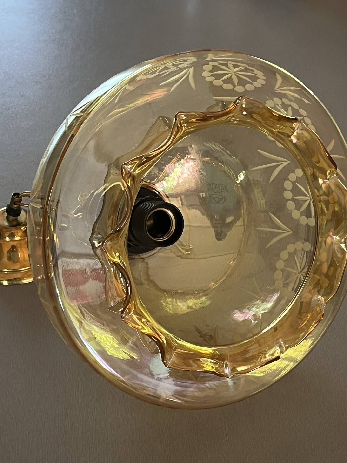 Vintage amber glass pendant – Verrerie de Vianne