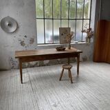 Farmhouse table in oak and walnut 2m