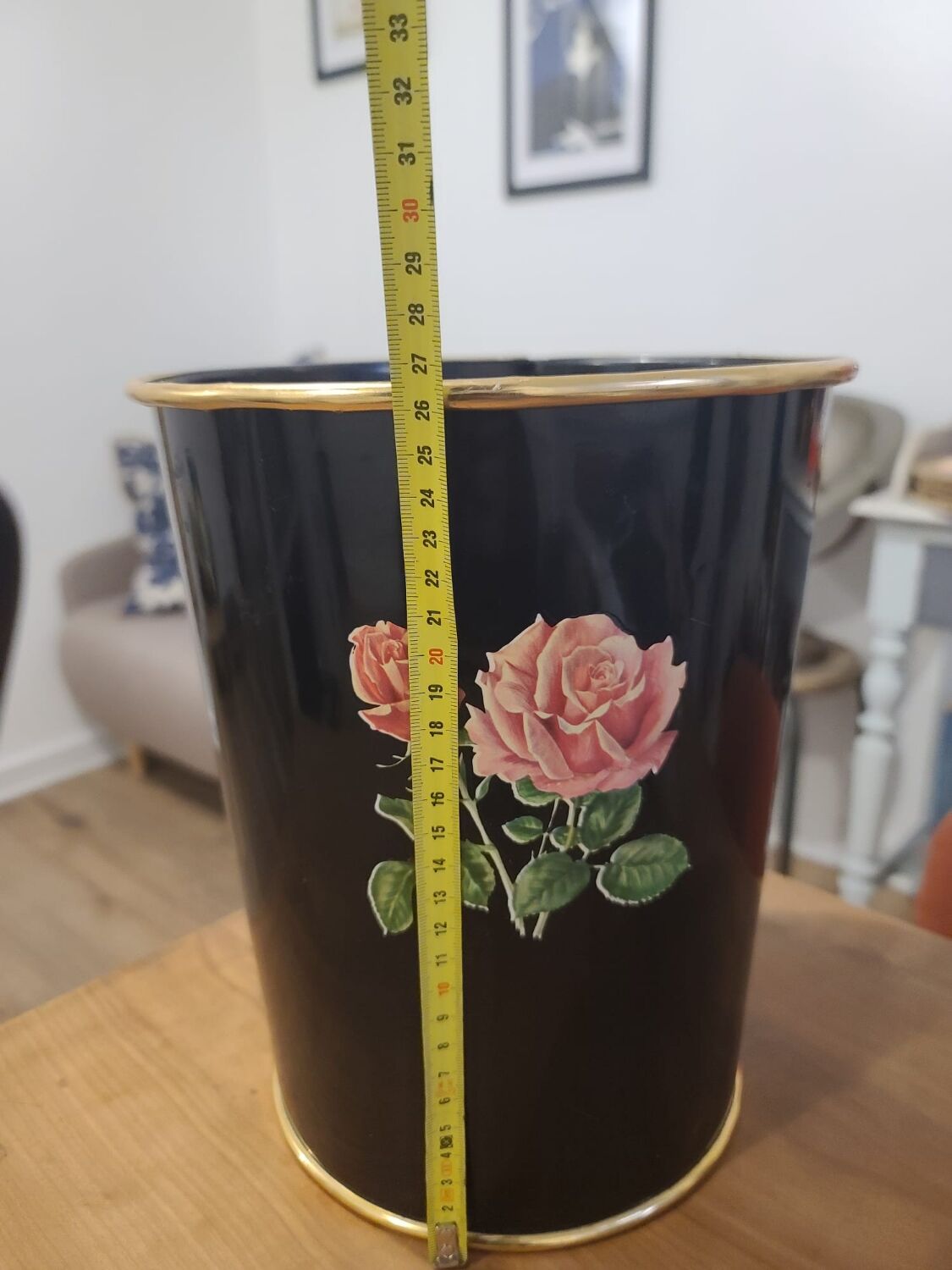 Old wastepaper basket/office bin