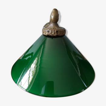 Bronze wall lamp with green opaline lampshade
