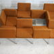 Ensemble de 10 chauffeuses de Louis Baillon, édition Planforms formant canapé modulable, circa 1950
