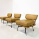 Mid-Century Modern 'Elettra' Set of 3 Armchairs by Stdio BBPR for Arflex, Leather and Iron, 1950s