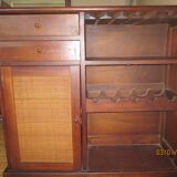 Exotic bar and wrought iron stools