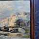 Impressionist painting attributed to F-G Engler, oil on canvas, romantic seascape.