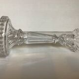 Pair of Val Saint Lambert candlesticks with diamond tips