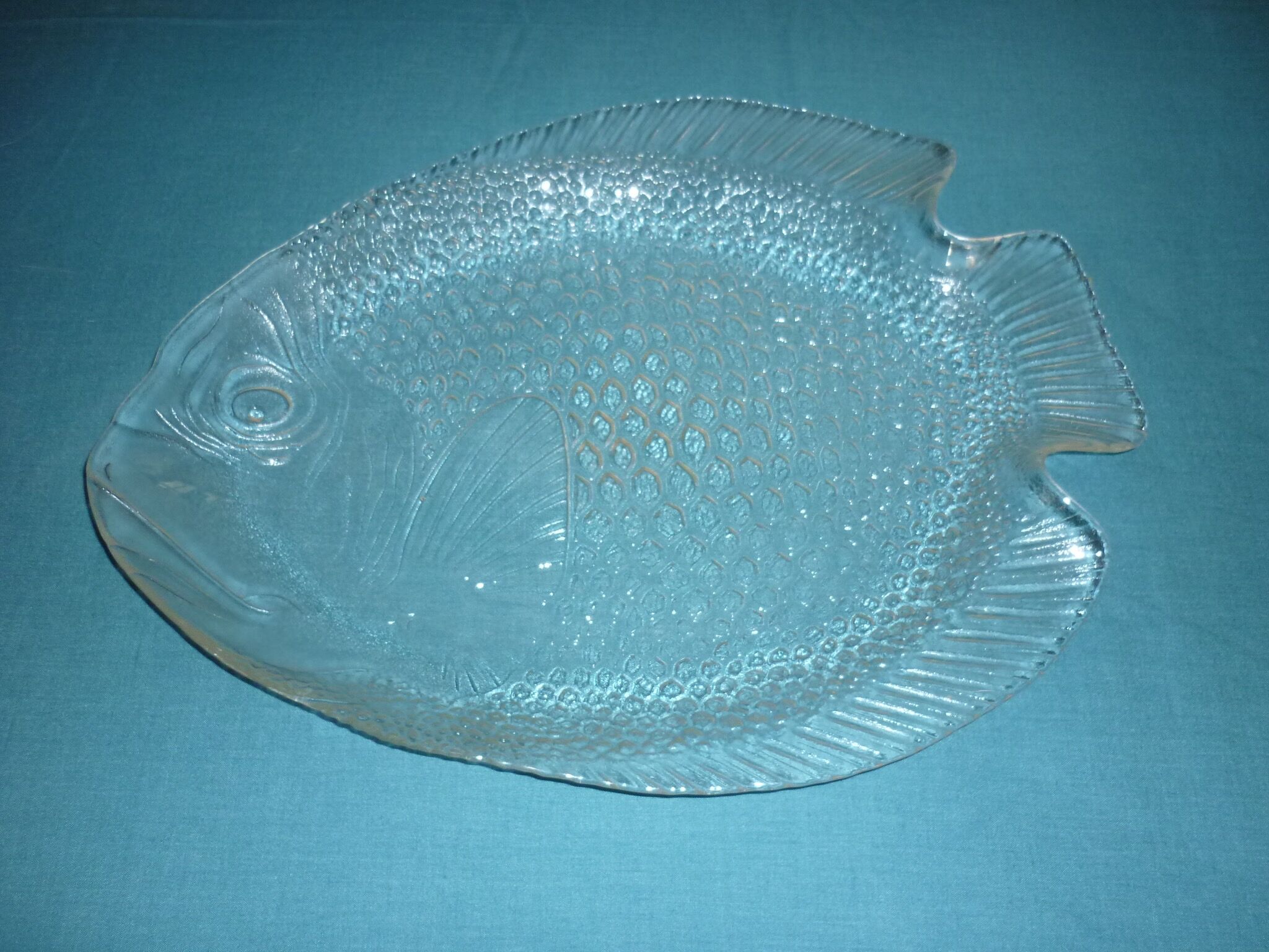 Vintage glass fish dish