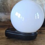 Pair of RZB Leuchten opaline globe wall lights