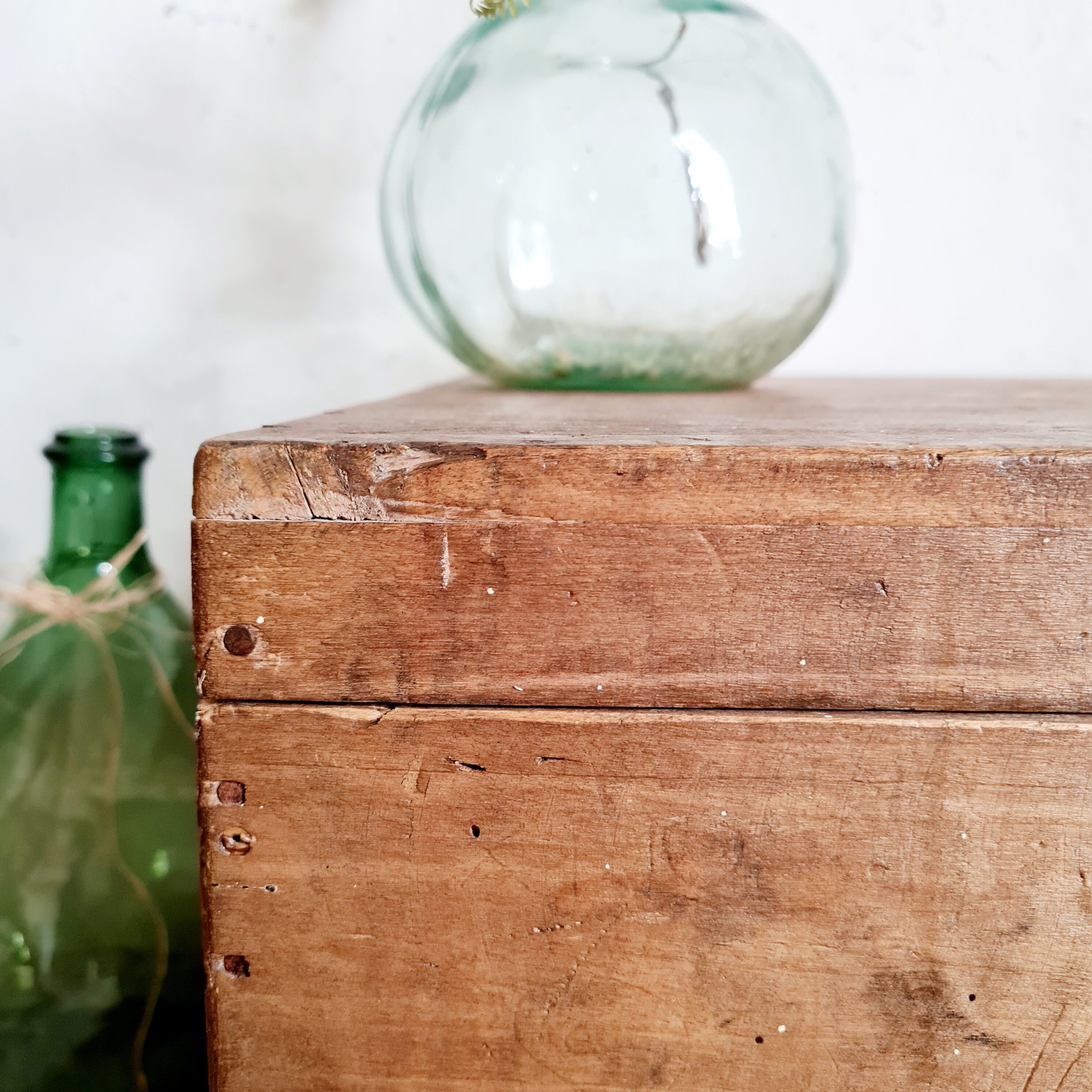 Compartmentalized old wooden chest