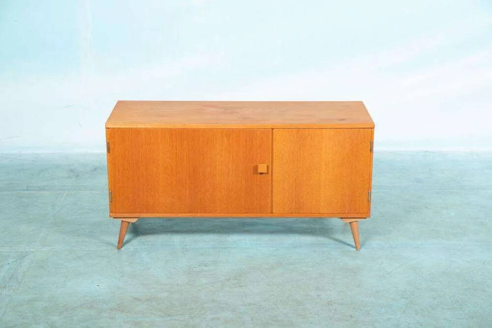 Vintage Scandinavian wall unit in oak veneer – 1960s