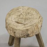Old Antique Wabi Sabi Primitive pine stool