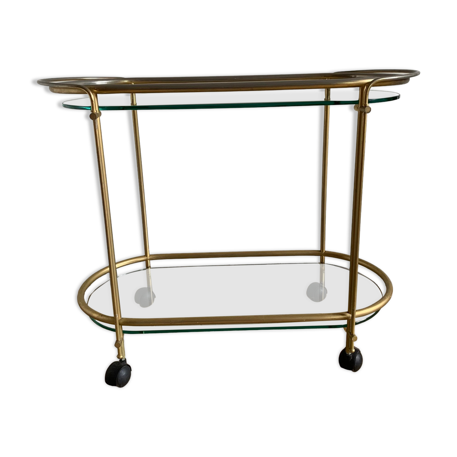 Golden brass and glass service