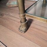 Pair of brass and gilded bronze shelves feet lion's feet
