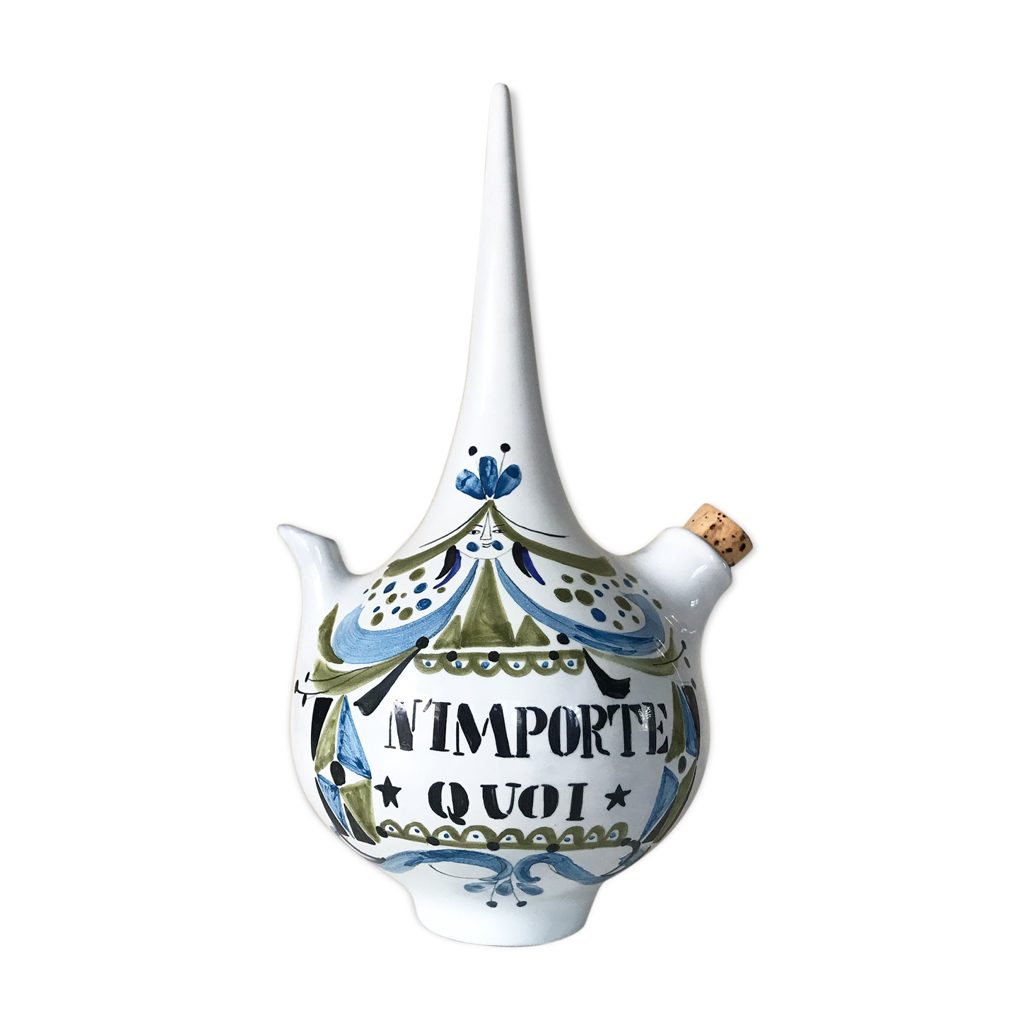 Ceramic alcohol bottle design roger capron 1960