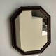 Vintage brown wooden octagonal mirror 58x48